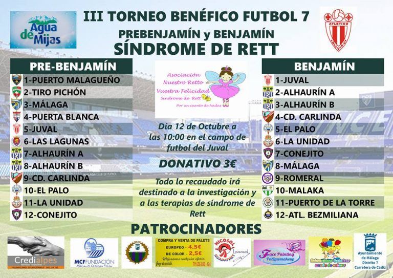 El jueves 12 se celebra en Málaga el III Torneo Benéfico Síndrome de RETT