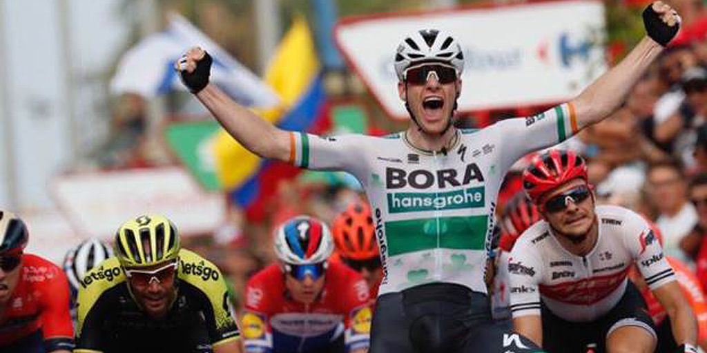 Sam Bennett (Bora-hansgrohe) se anotó hoy la tercera etapa de La Vuelta 19 (Unipublic - Photogomez Sport)