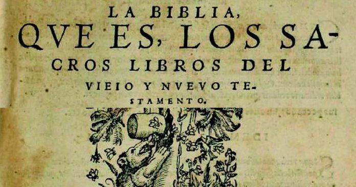 Detalles de la Biblia del Oso, primera traducción completa de las Sagradas Escrituras al castellano
