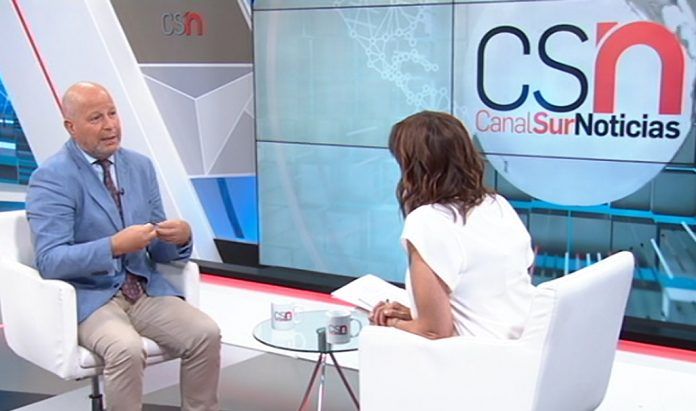 El consejero de Educación durante la entrevista en Canal Sur TV