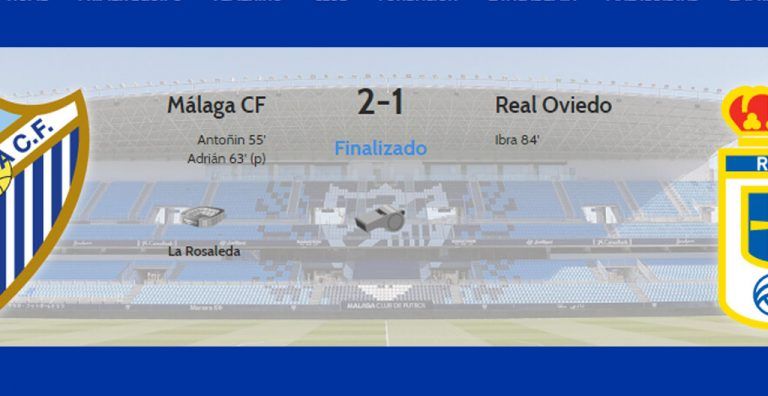 El Málaga CF gana al Real Oviedo, en La Rosaleda (2-1)