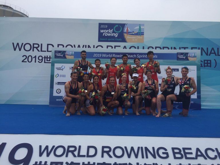 Tres remeros del Real Club Mediterráneo, subcampeones del Mundo de Remo de Mar