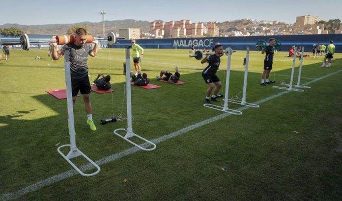 Imagen de un entrenamiento (Archivo Málaga CF)