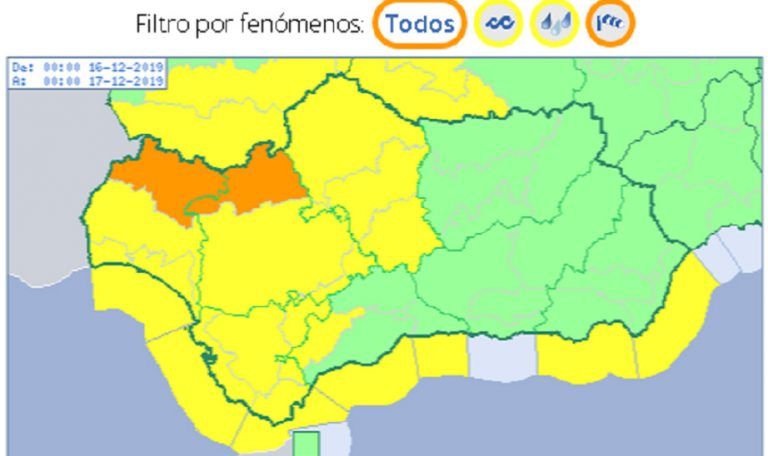 Avisos de la AEMET para la provincia malagueña