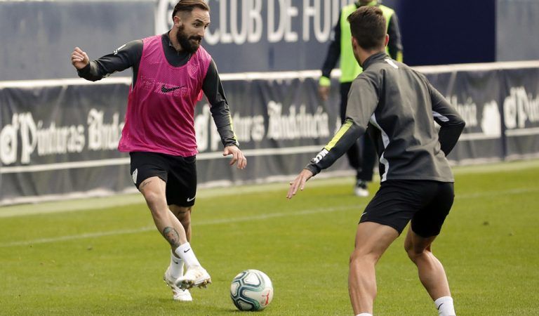 Último entreno en La Rosaleda antes del viaje a Extremadura
