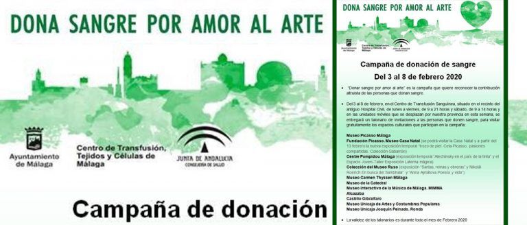 La segunda edición de la campaña ‘Por el amor al arte, dona sangre’ comienza el 1 de febrero