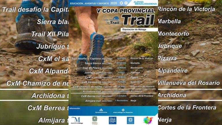 La V Copa Provincial de Trail de la Diputación de Málaga arranca el domingo en Rincón de la Victoria