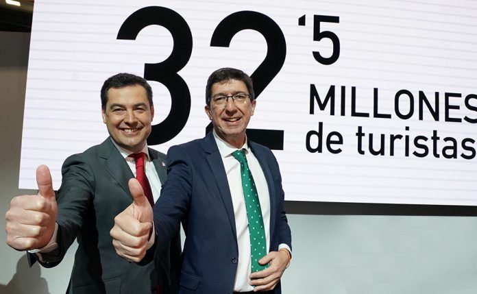 Juanma Moreno y Juan Marín hoy en Fitur (Junta de Andalucía)