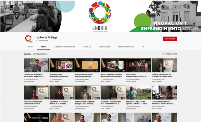 La Noria ofrece en su canal de Youtube experiencias de innovación y emprendimiento social