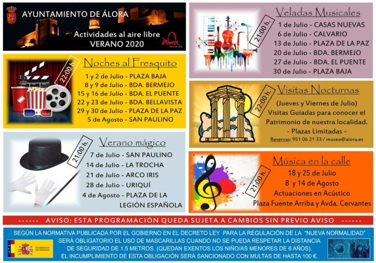 Álora presenta su programación cultural y de ocio para el verano