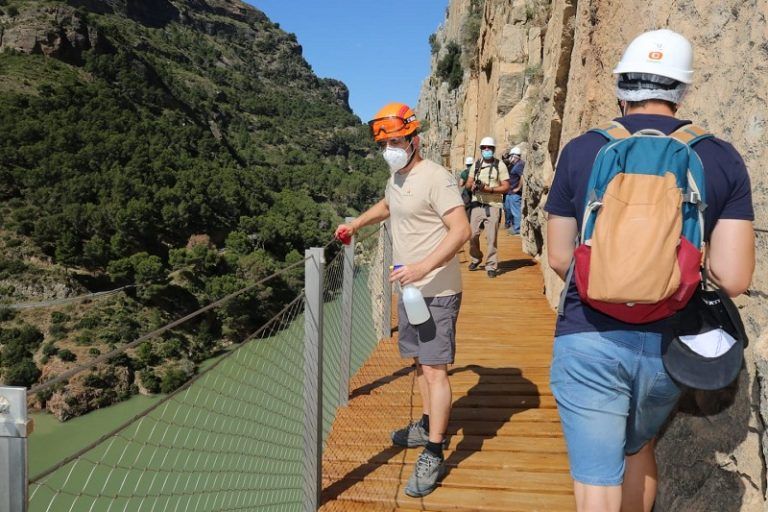 El Caminito del Rey termina el mes de julio con casi 15.500 visitantes, el 97% de las plazas ofertadas