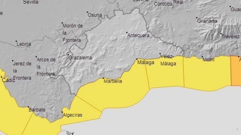 Alerta por viento y oleaje en Málaga este domingo