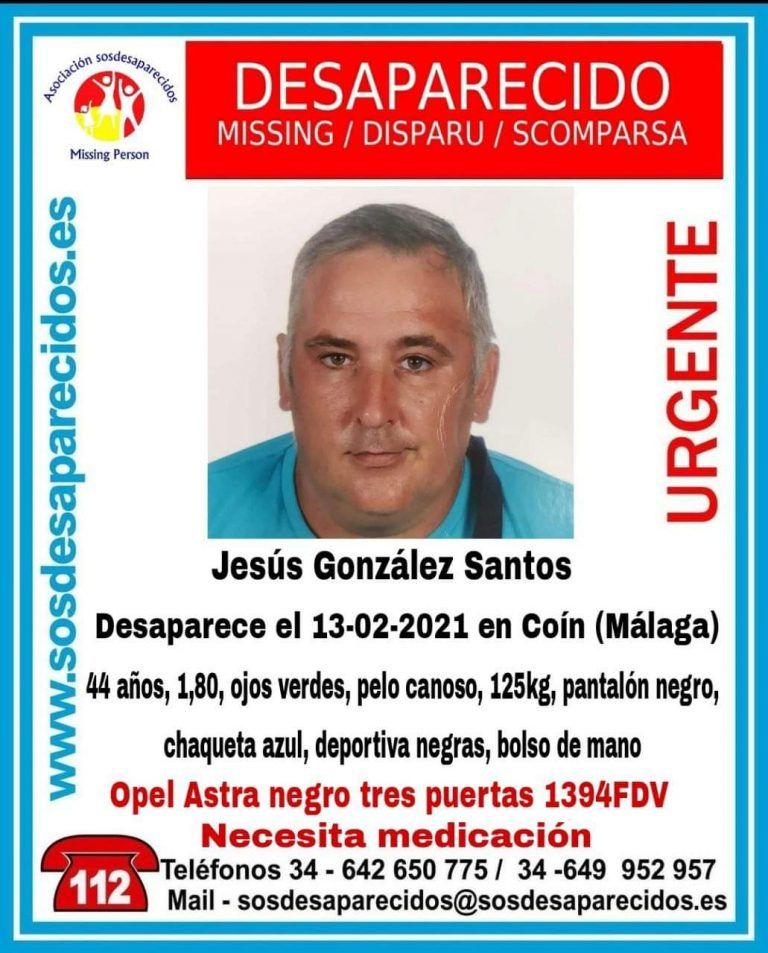 Localizado el hombre desaparecido en Coín desde el pasado sábado