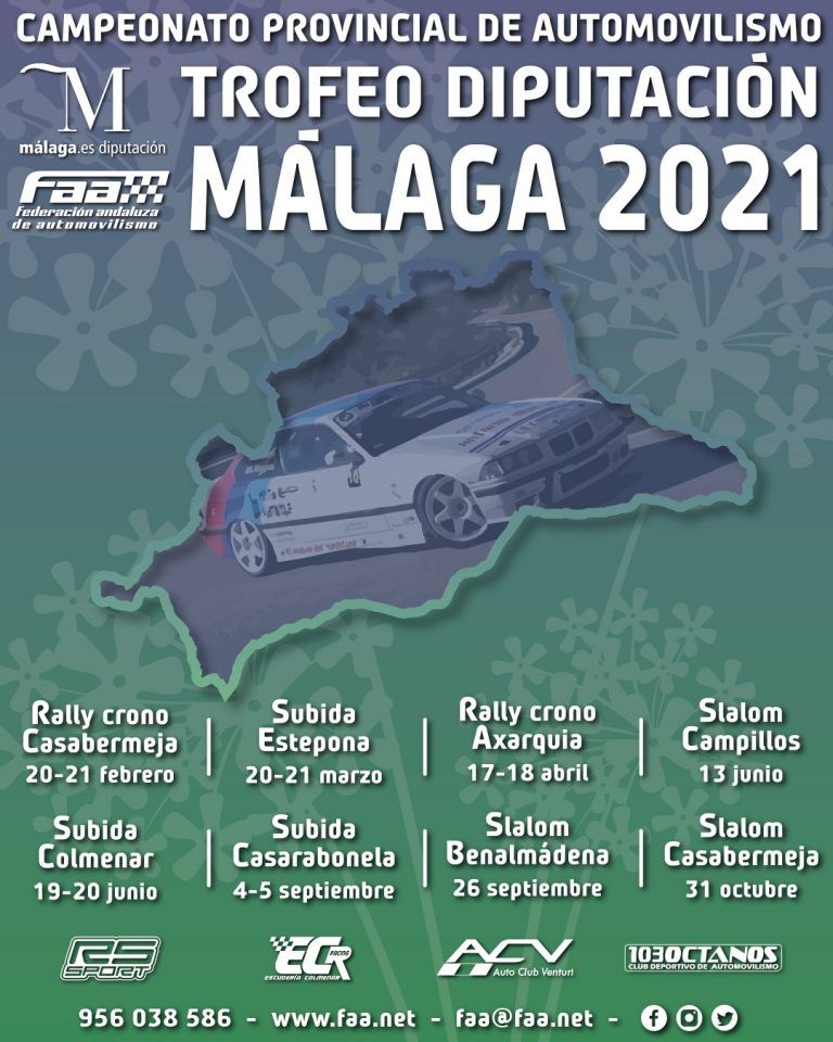 El Campeonato Provincial de Automovilismo Trofeo Diputación de Málaga 2021 arranca este sábado en Casabermeja