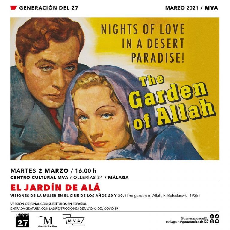 El Cineclub del 27 retoma su programación en el MVA con la proyección de ‘El jardín de Alá’, con Marlene Dietrich en el papel protagonista