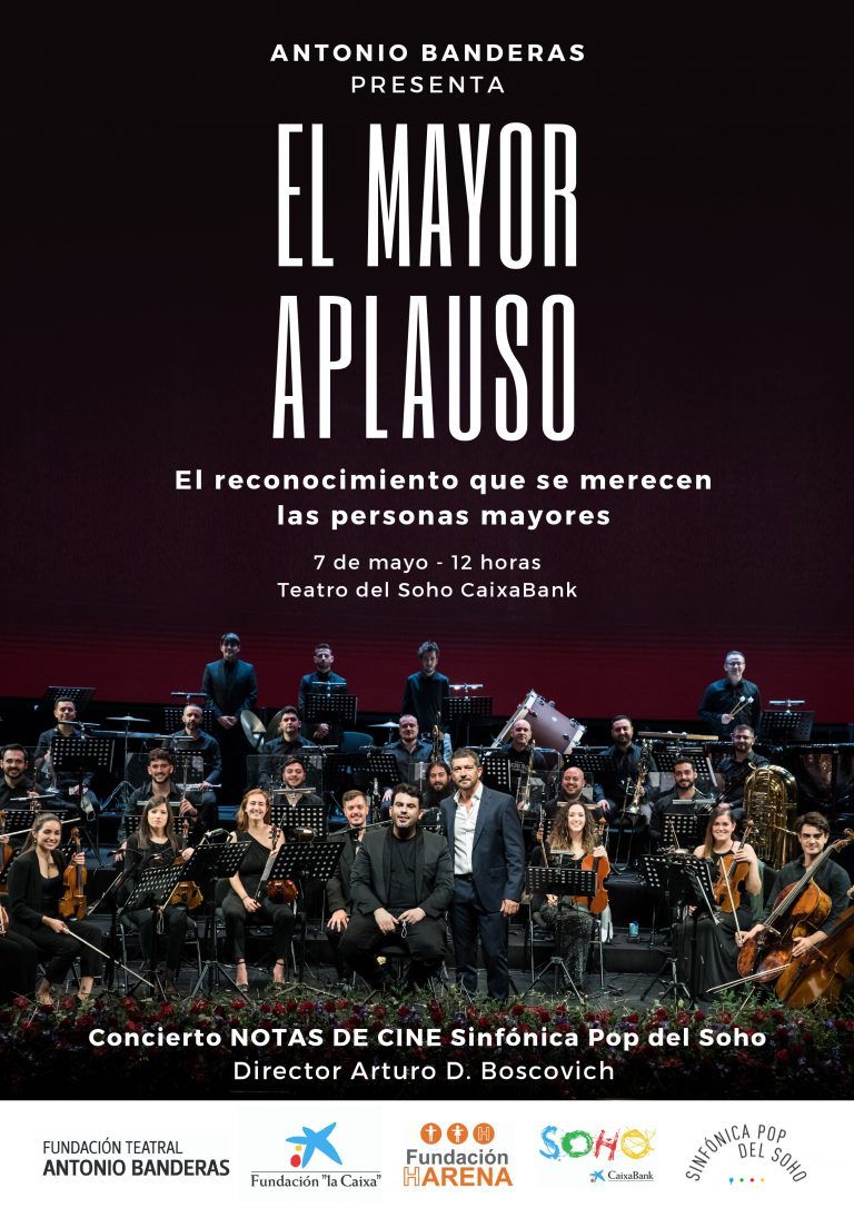 Antonio Banderas presenta el acto El mayor aplauso viernes 7 de mayo 2021 en Teatro del Soho CaixaBank