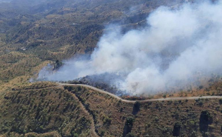 Estabilizado el incendio forestal declarado esta tarde en Cártama un incendio forestal en Cártama