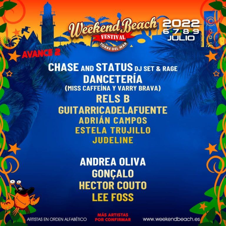 Weekend Beach Festival Torre del Mar cierra su cartel 2022 de más de dos millones de euros