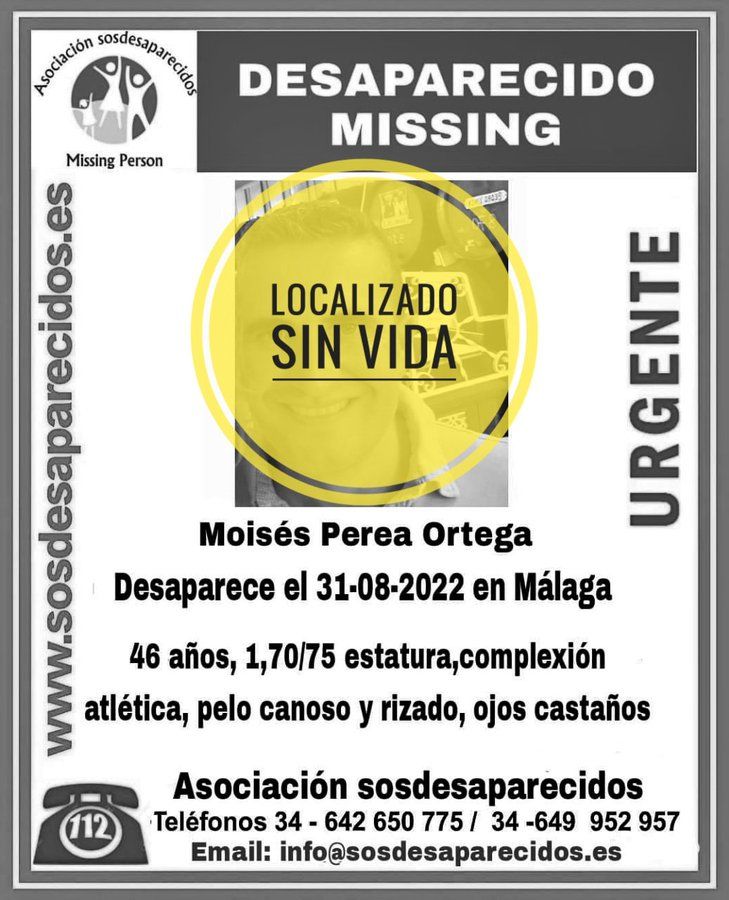 Localizado sin vida el hombre de 46 años desaparecido este miércoles en Málaga