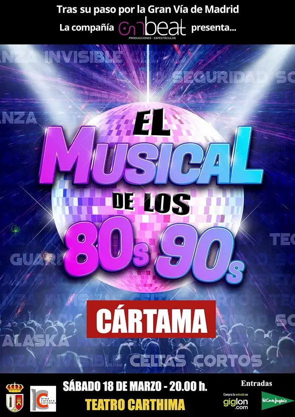 Cártama celebrará “El Musical de los 80 y los 90”
