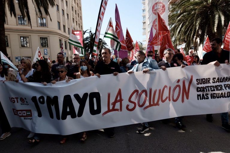 Día Internacional del Trabajo en Málaga: El lema, «Subir salarios, bajar precios, repartir beneficios»