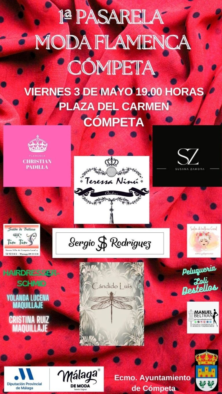 Media decena de diseñadores malagueños presentarán sus colecciones en la primera ‘Pasarela Moda Flamenca Cómpeta’