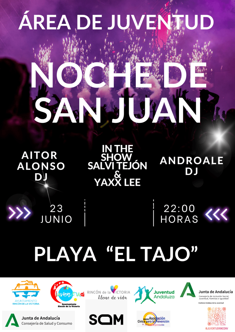 El área de Juventud organiza actuaciones de música en directo en la playa de El Tajo para celebrar la noche de San Juan