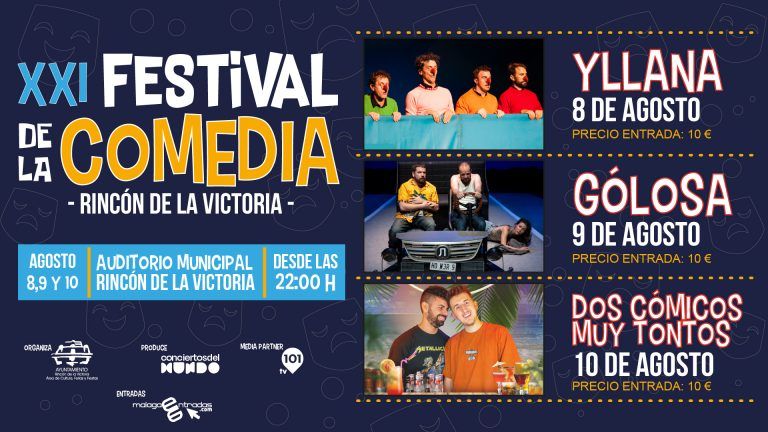 Rincón de la Victoria celebrará su XXI Festival de la Comedia del 8 al 10 de agosto con tres espectáculos de primer nivel