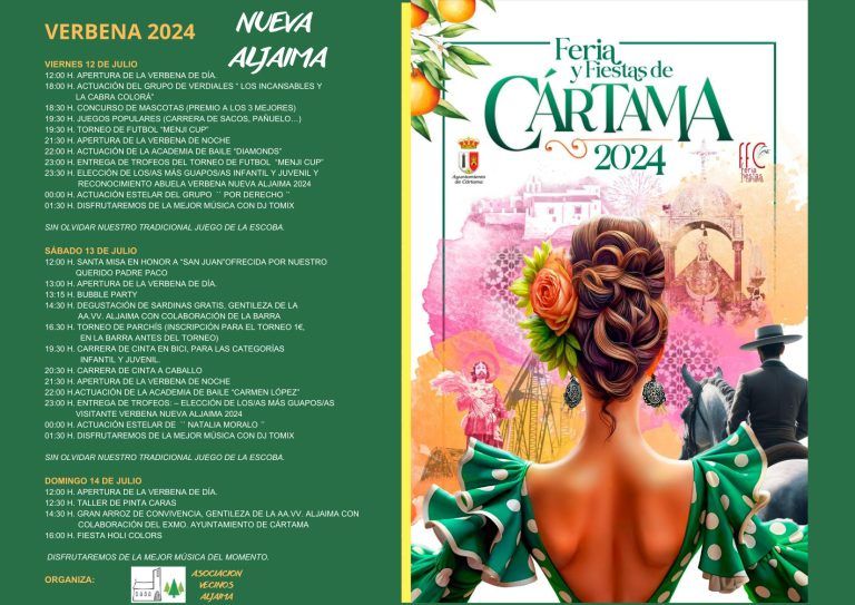 La verbena de la barriada de Nueva Aljaima (Cártama) tendrá lugar del 12 al 14 de julio