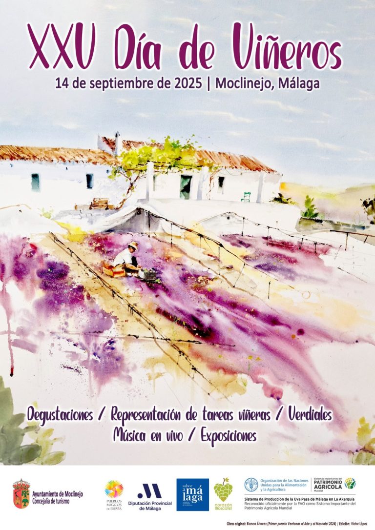 Moclinejo se vestirá de fiesta para rendir homenaje a sus raíces con la XXV edición del Día de Viñeros