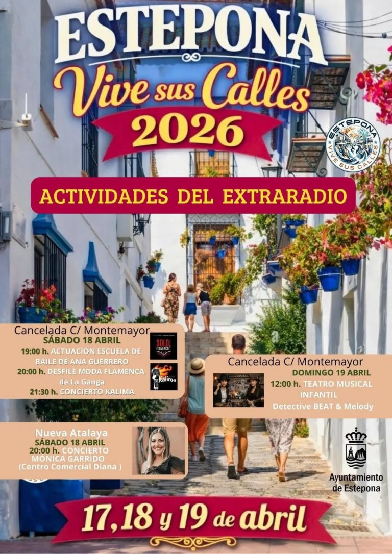 ‘Estepona vive sus calles’ 2026: concierto gratis de Chenoa, ruta de la tapa y actividades para toda la familia
