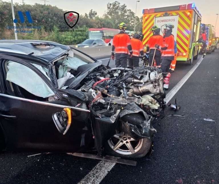 Cuatro heridos tras un accidente en la A-7 en Estepona